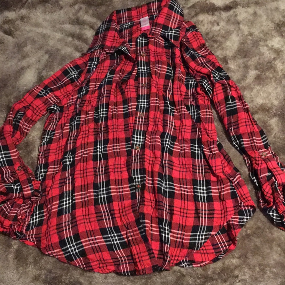 Red and black checkered shirt